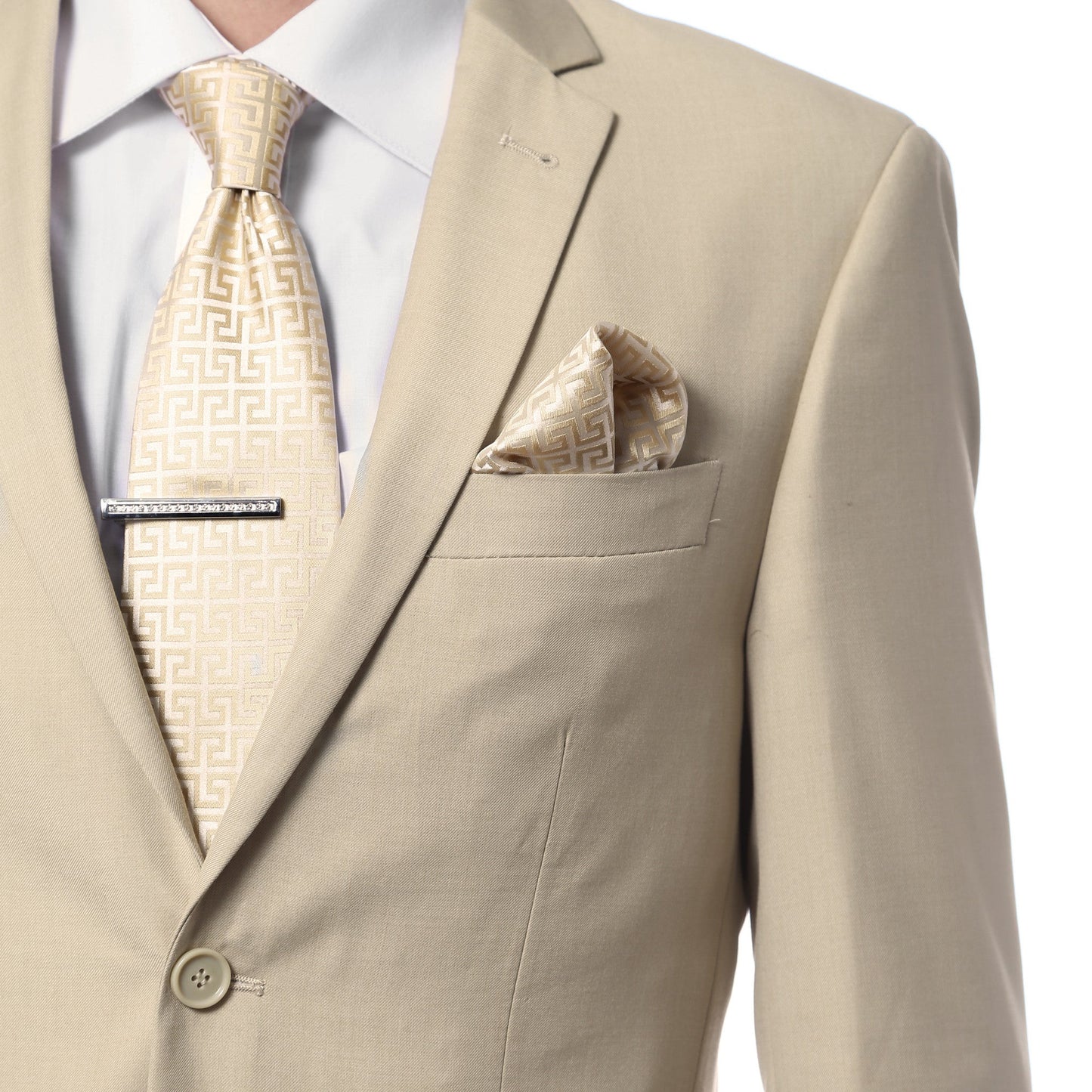 Tan Regular‑Fit Suit – Two‑Piece Edition