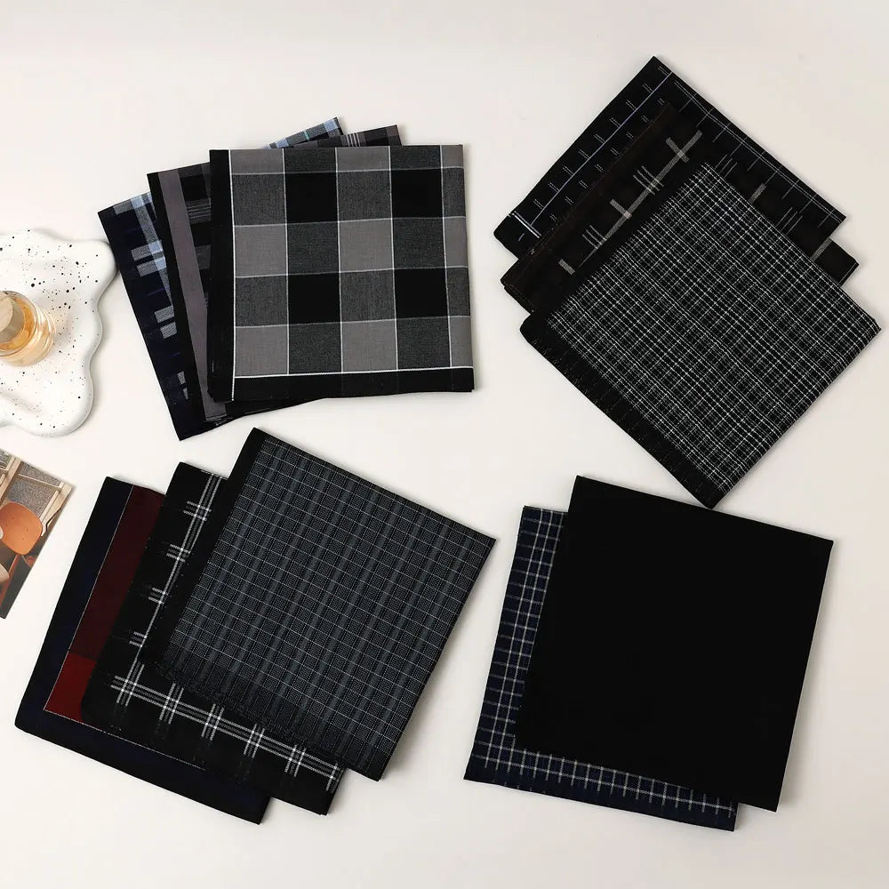 Yarn‑Dyed Plaid Handkerchief Set – 3‑Pack Assortment