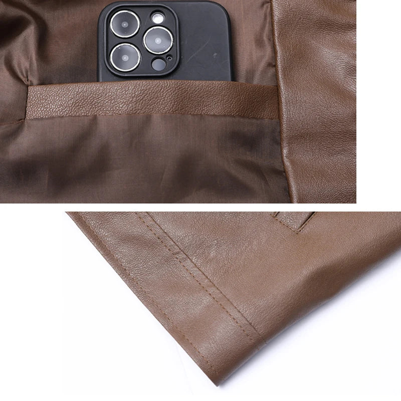 Modern Loose‑Fit Faux Leather Jacket
