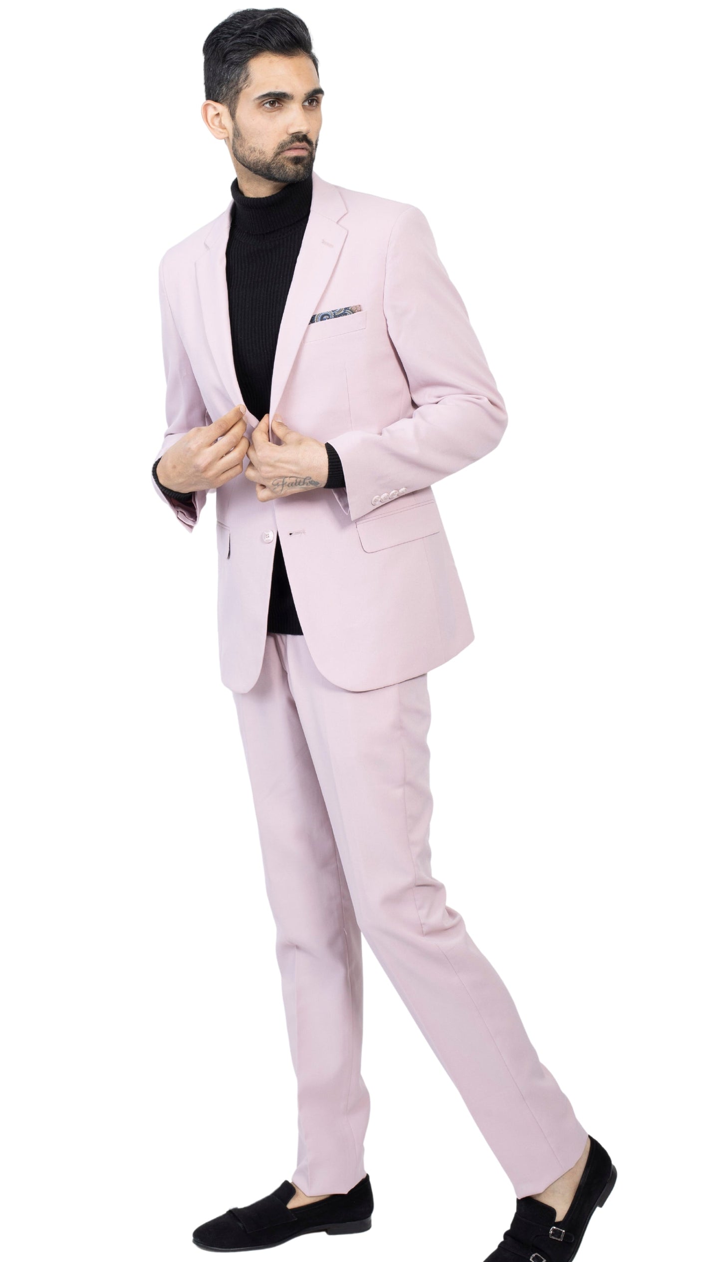 Pale Mauve Slim‑Fit Suit – Two‑Piece Edition