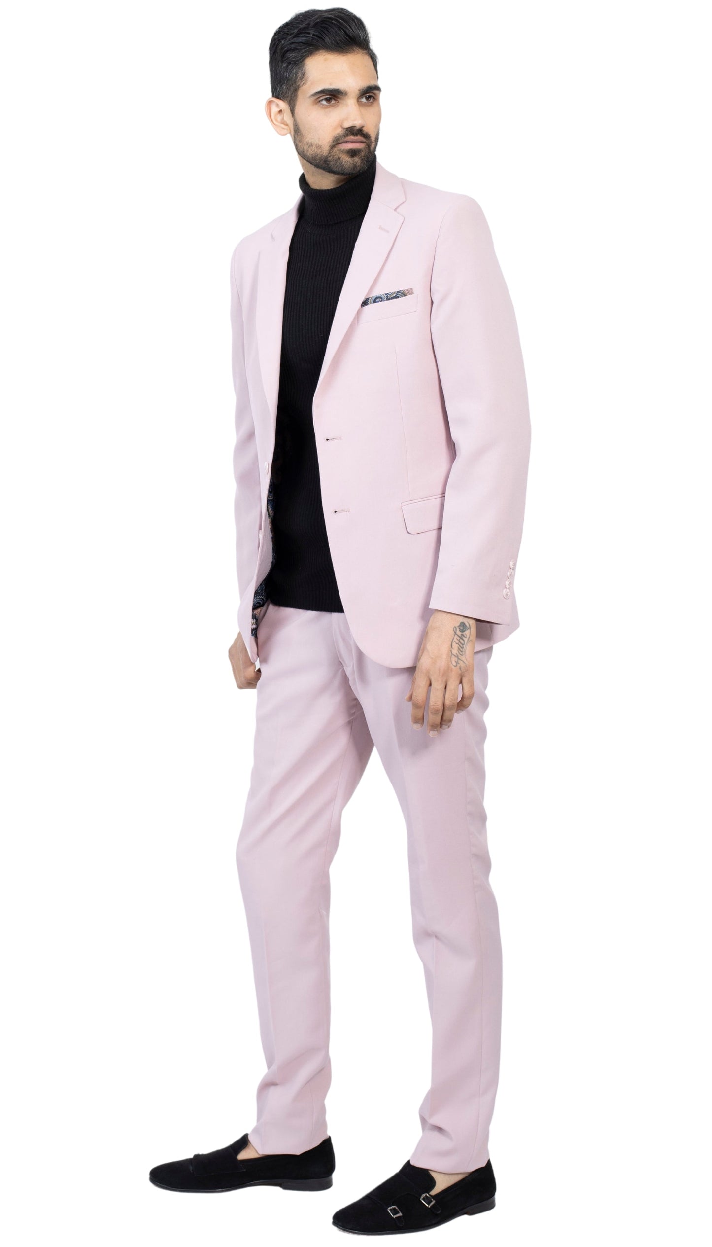 Pale Mauve Slim‑Fit Suit – Two‑Piece Edition