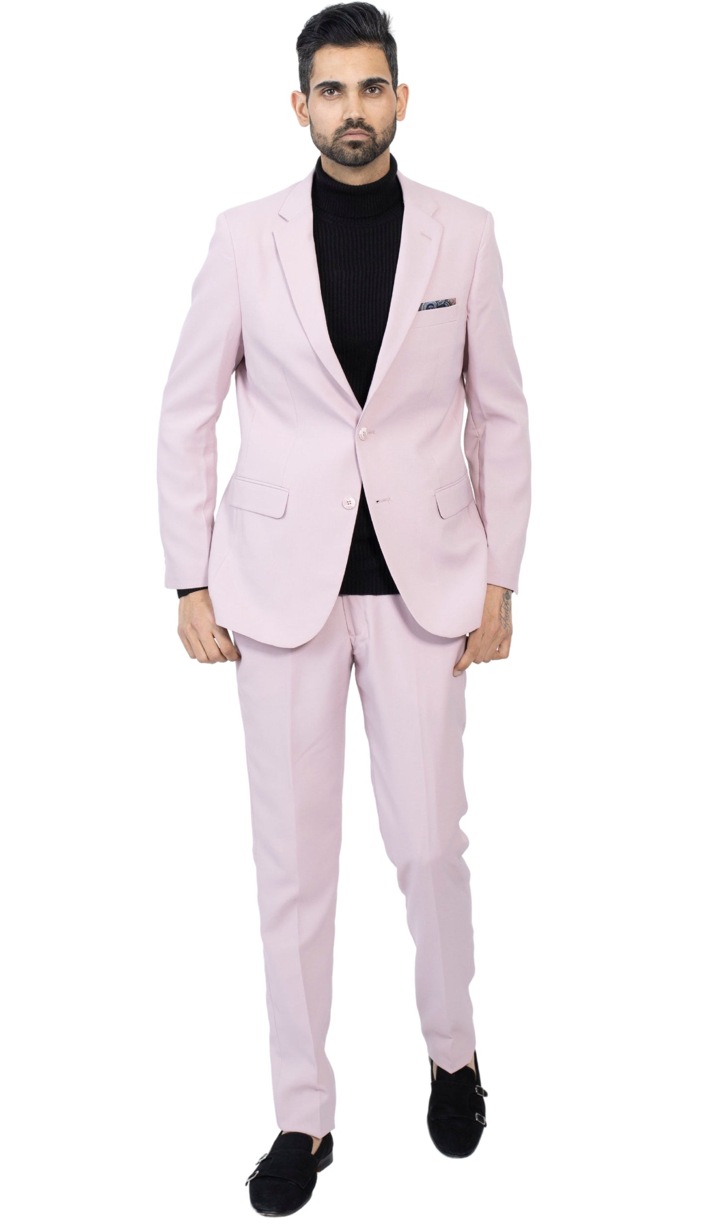 Pale Mauve Slim‑Fit Suit – Two‑Piece Edition