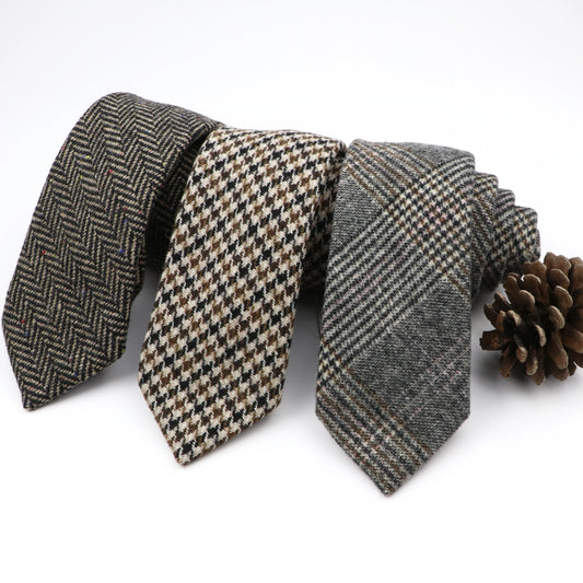 Wool Striped Neckties – 7cm Classic Weave