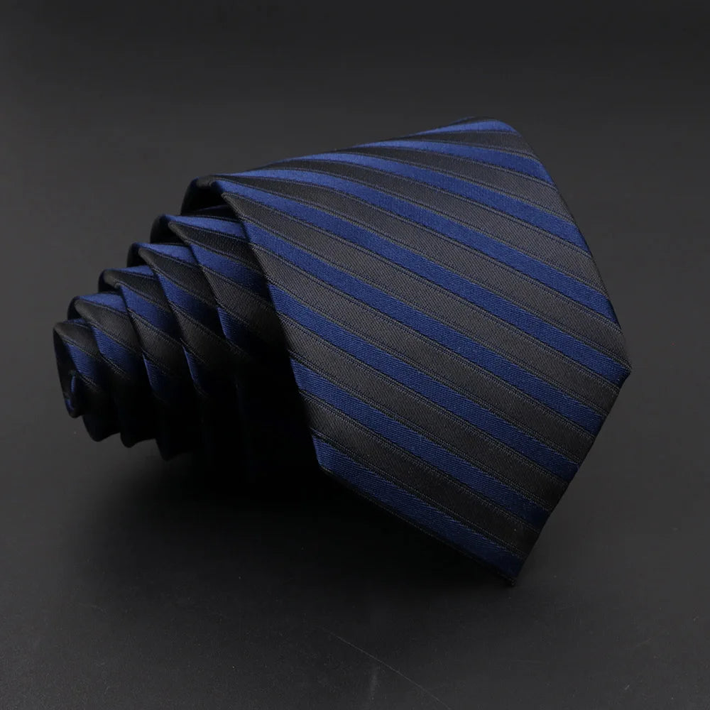 Striped Narrow Necktie – 7cm Classic Weave