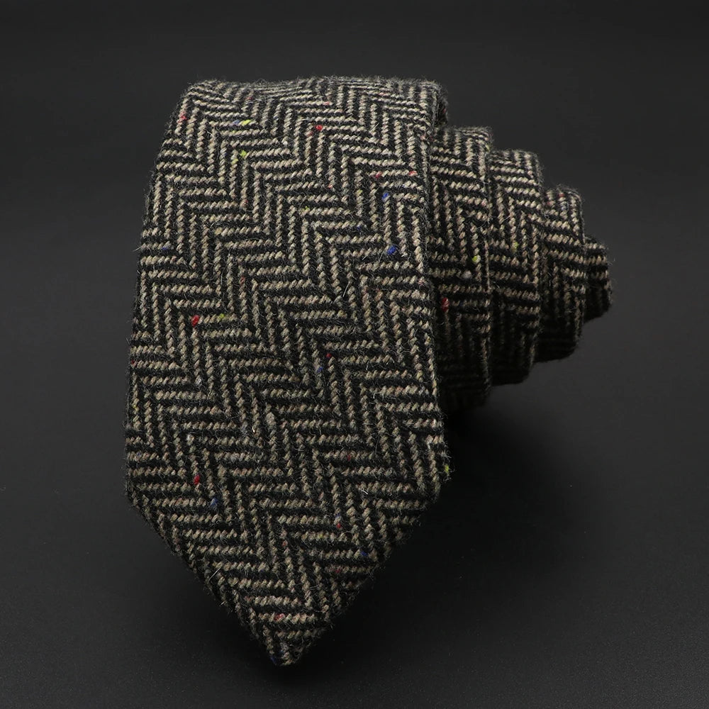 Wool Striped Neckties – 7cm Classic Weave