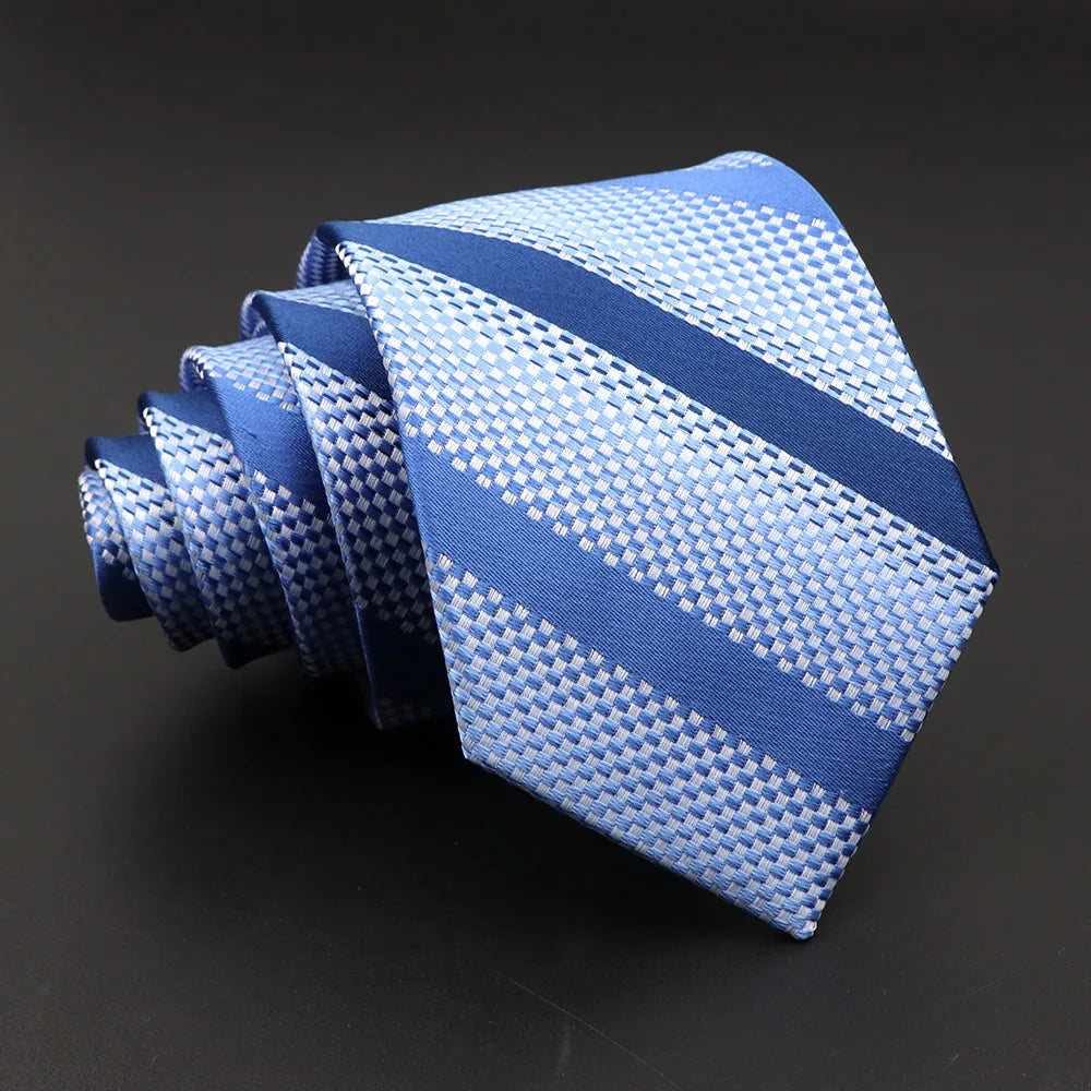 Striped Narrow Necktie – 7cm Classic Weave