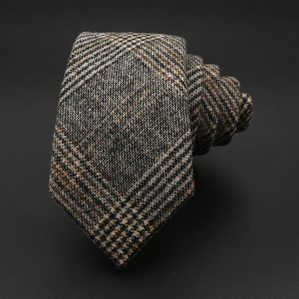 Wool Striped Neckties – 7cm Classic Weave