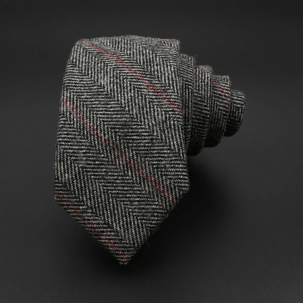 Wool Striped Neckties – 7cm Classic Weave
