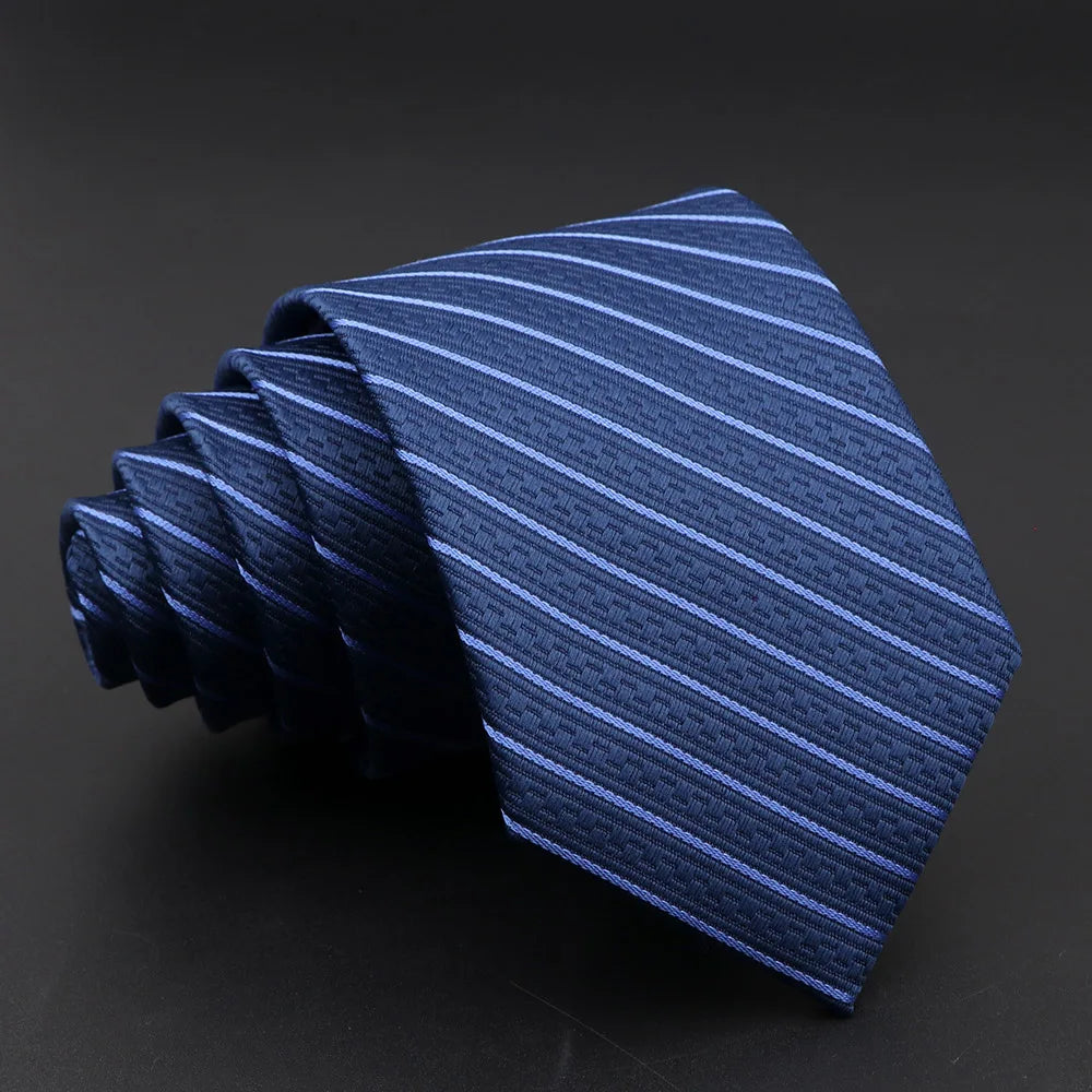 Striped Narrow Necktie – 7cm Classic Weave