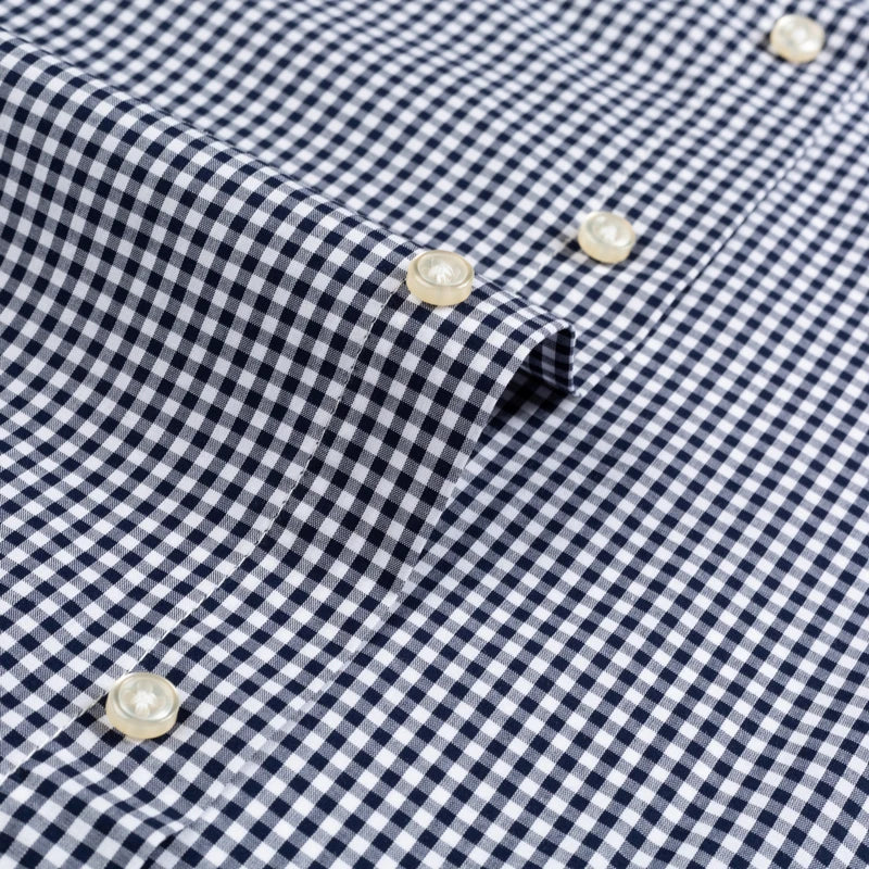Gingham Check Long‑Sleeve Cotton Shirt — Smart‑Casual Standard Fit