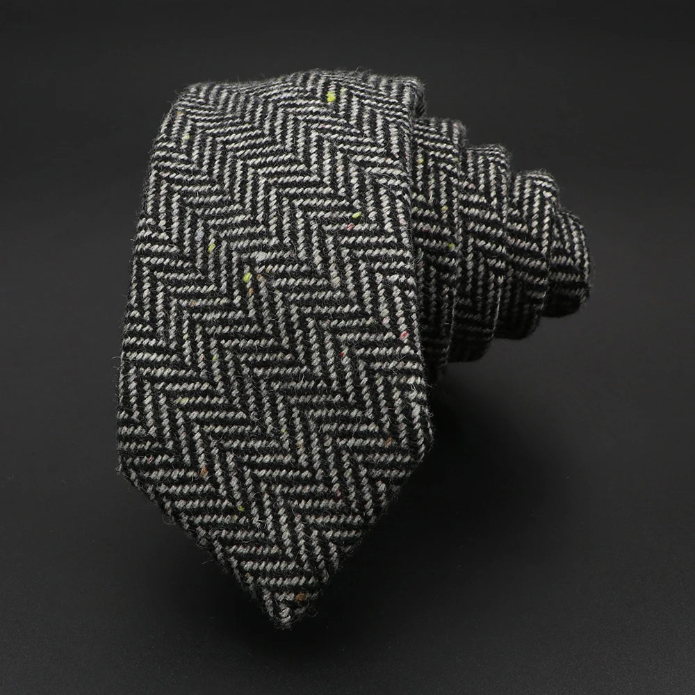 Wool Striped Neckties – 7cm Classic Weave