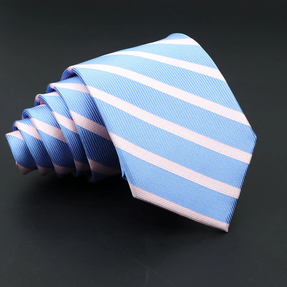 Striped Narrow Necktie – 7cm Classic Weave