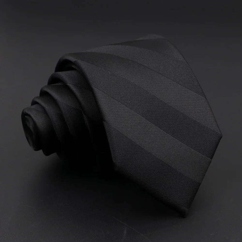 Striped Narrow Necktie – 7cm Classic Weave