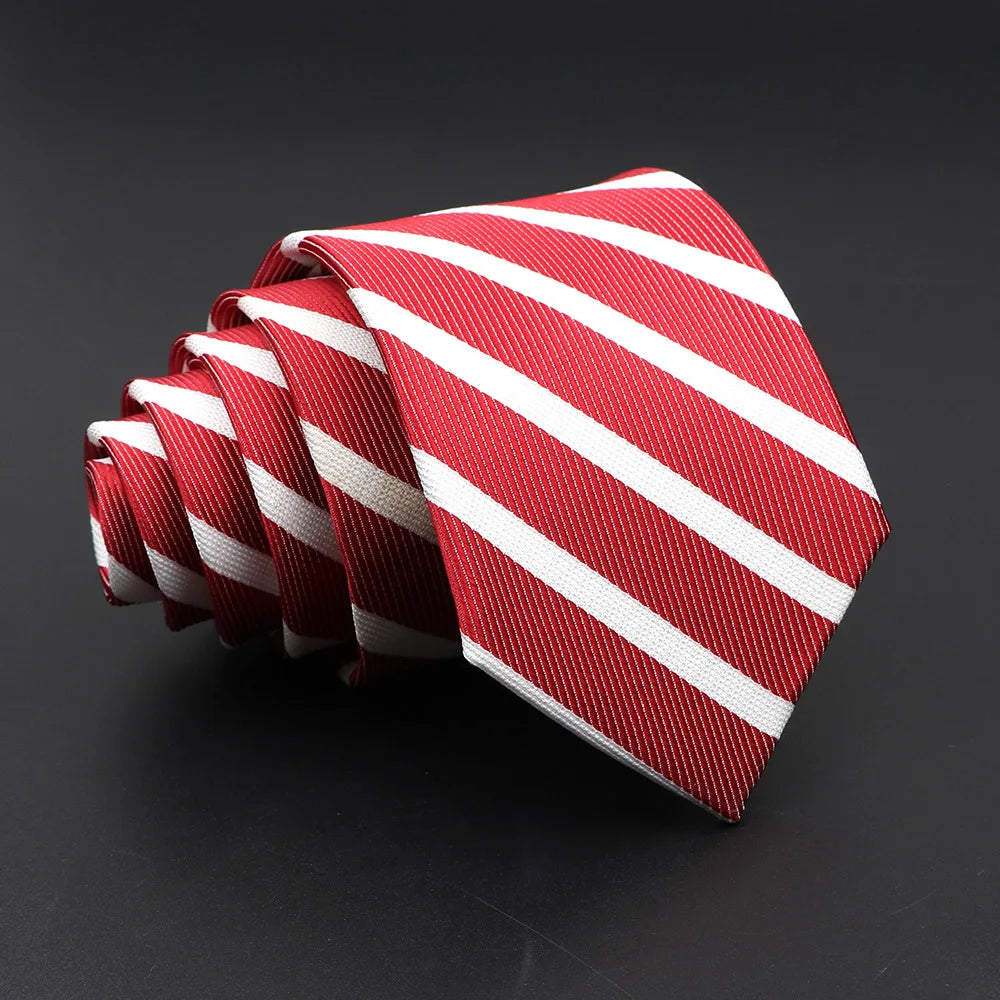 Striped Narrow Necktie – 7cm Classic Weave