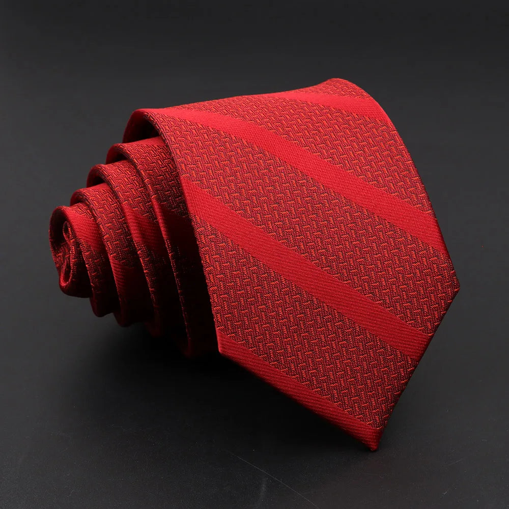 Striped Narrow Necktie – 7cm Classic Weave