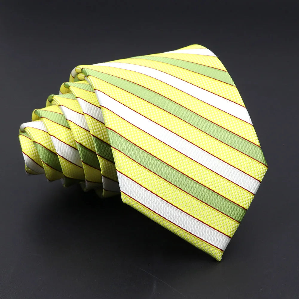 Striped Narrow Necktie – 7cm Classic Weave