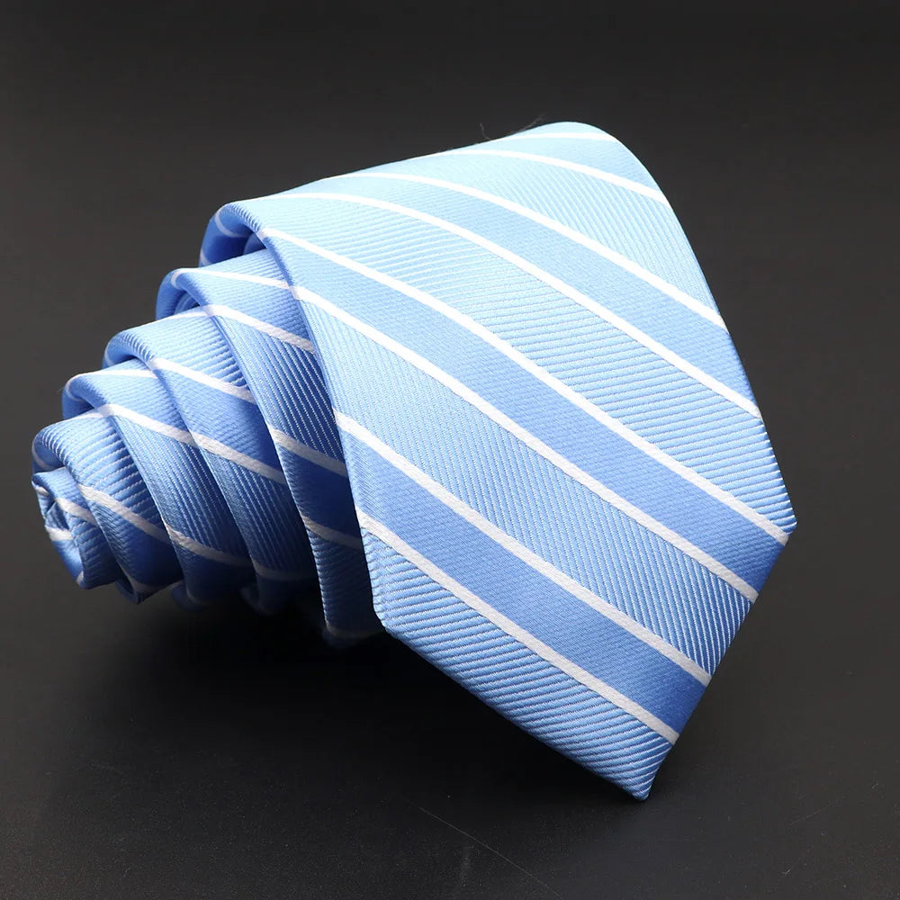 Striped Narrow Necktie – 7cm Classic Weave