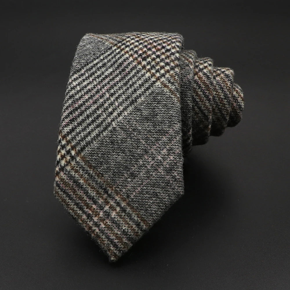 Wool Striped Neckties – 7cm Classic Weave