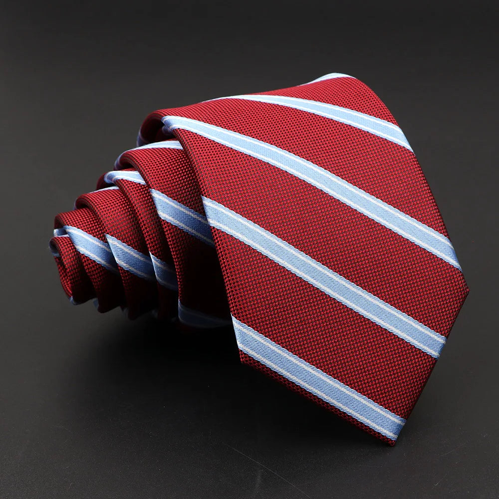 Striped Narrow Necktie – 7cm Classic Weave
