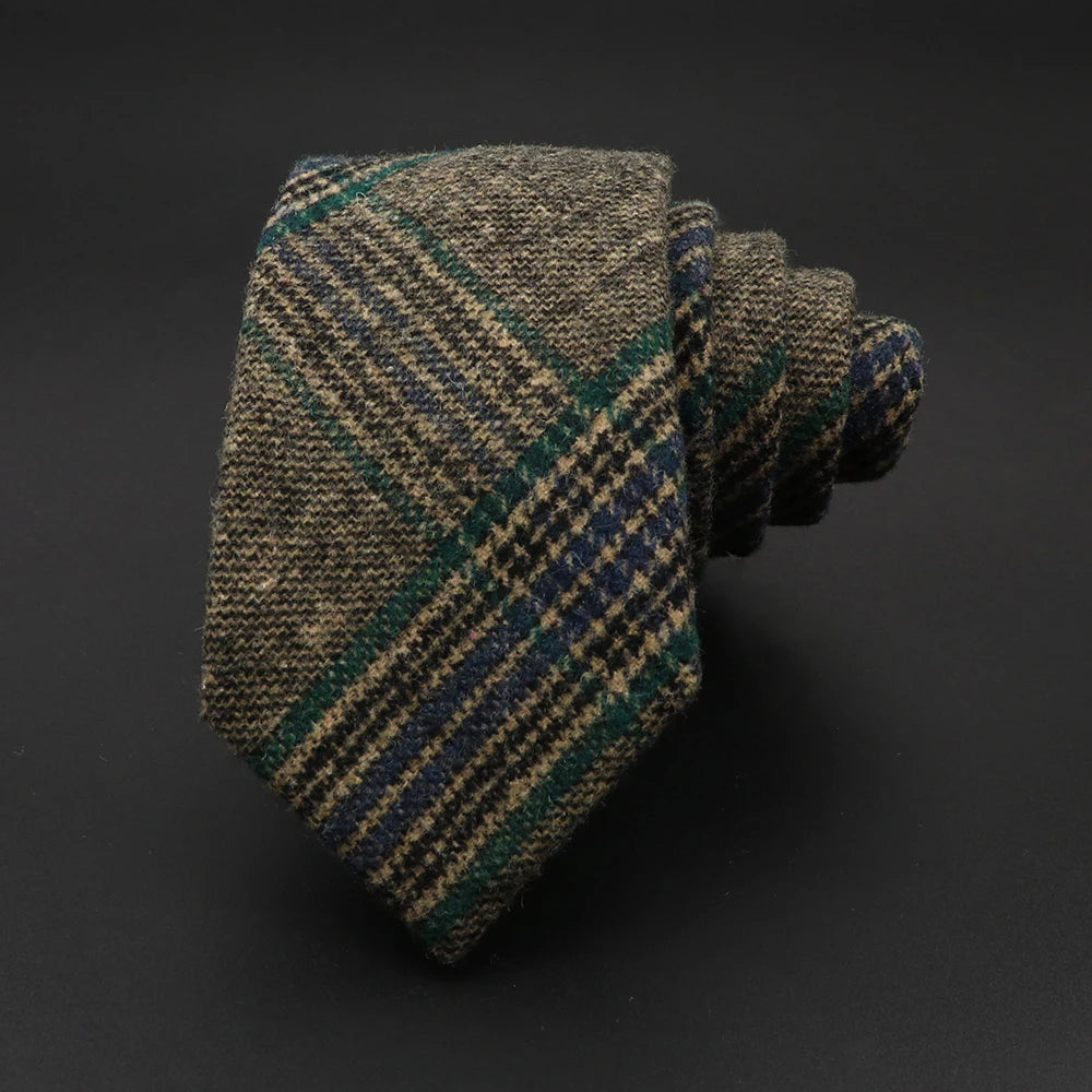 Wool Striped Neckties – 7cm Classic Weave