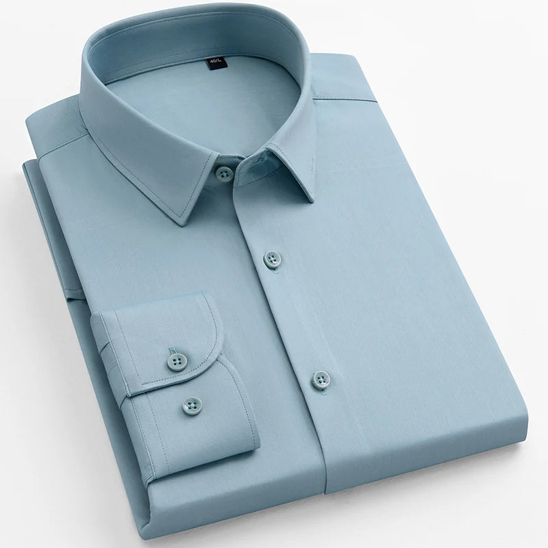 Slim‑Fit Anti‑Wrinkle Dress Shirt — Long‑Sleeve Business Edition