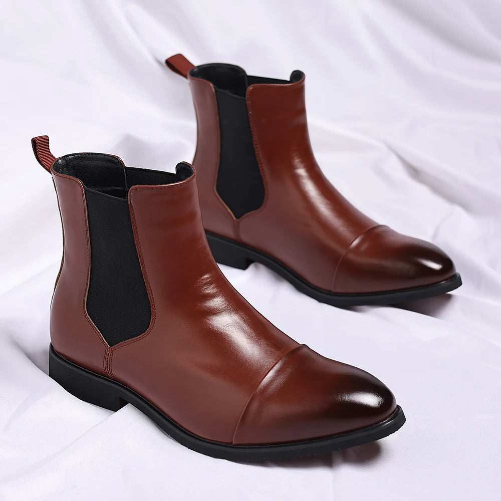 Chelsea‑Style Split‑Leather Ankle Boots