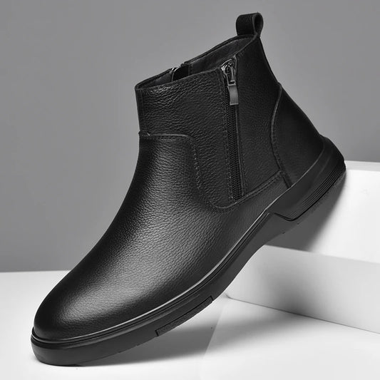 Premium Leather Ankle Boots — Modern Design