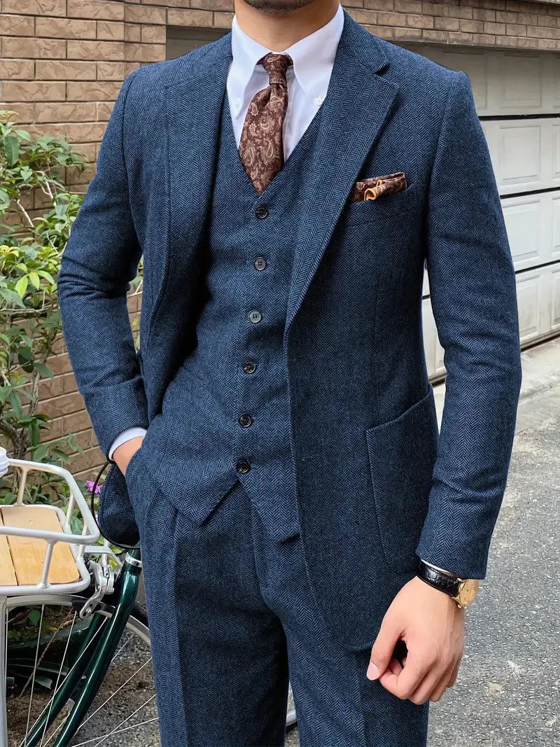 Modern Tweed Suit — 3 Piece Set