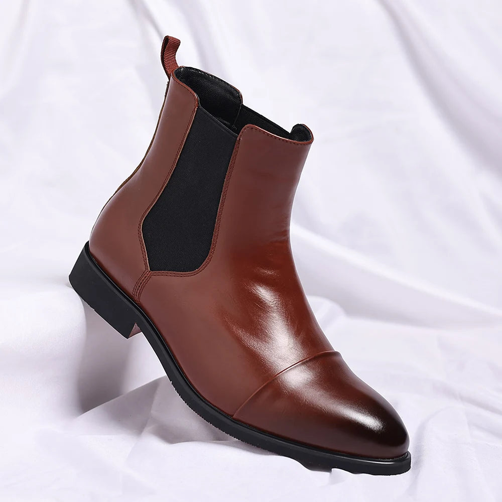 Chelsea‑Style Split‑Leather Ankle Boots