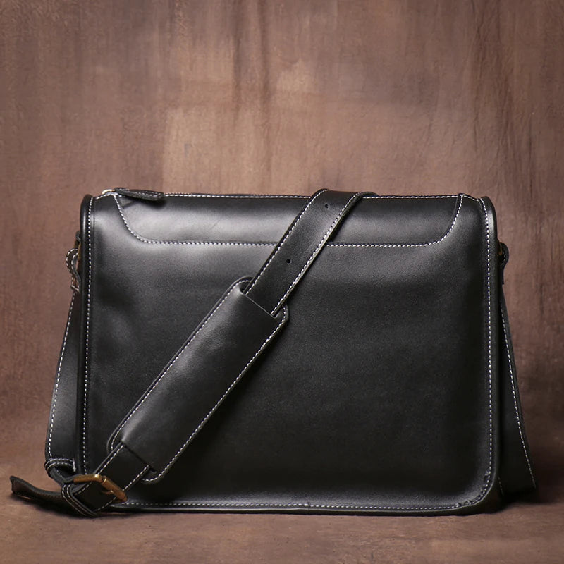 Horse Leather Messenger Bag — Vintage Style