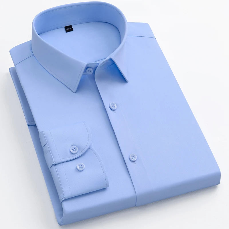Slim‑Fit Anti‑Wrinkle Dress Shirt — Long‑Sleeve Business Edition