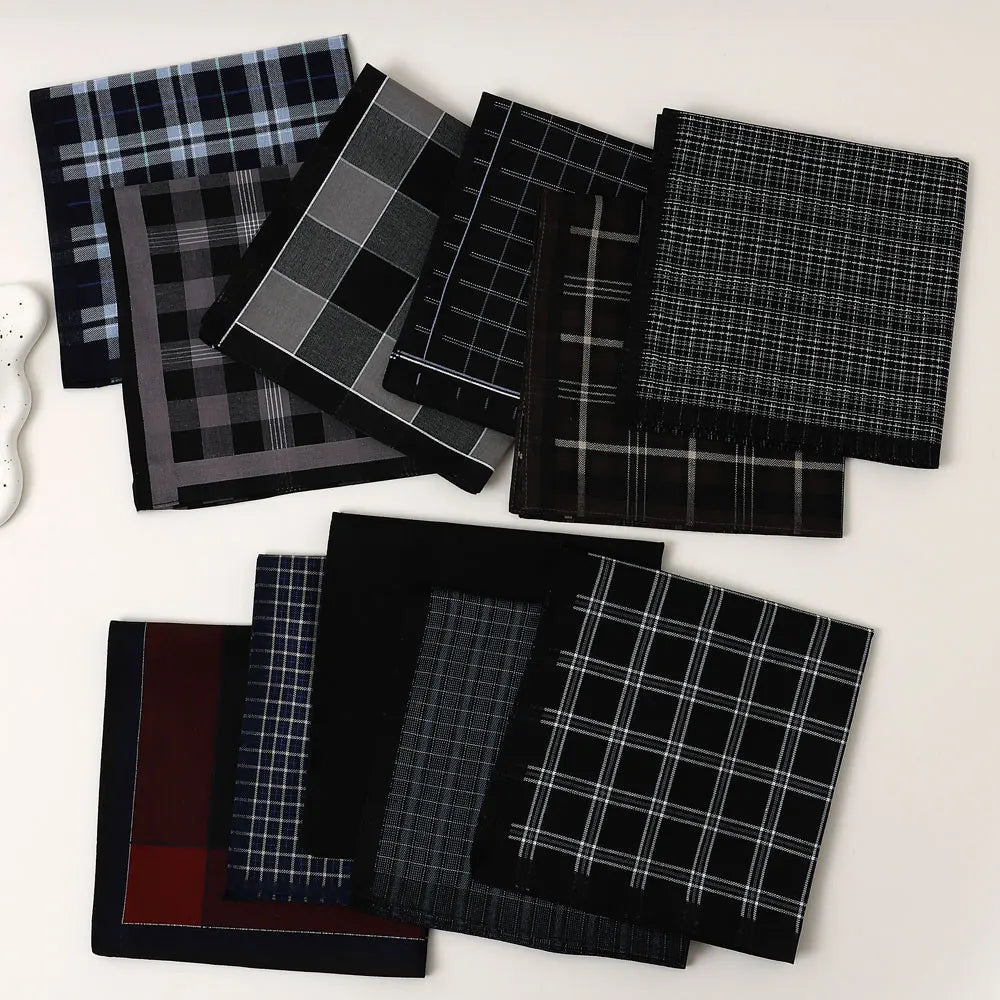 Yarn‑Dyed Plaid Handkerchief Set – 3‑Pack Assortment