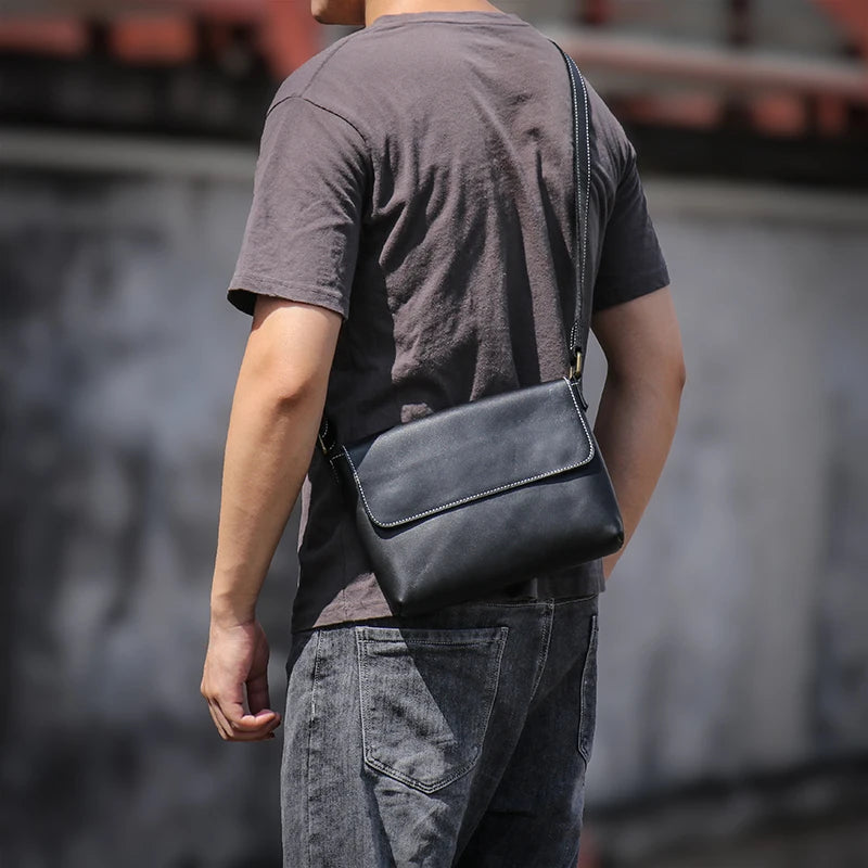 Cowhide Messenger Bag — Classic Style