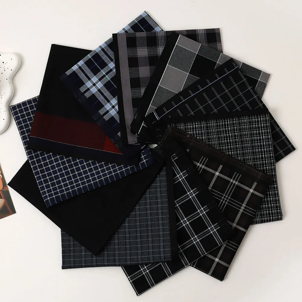 Yarn‑Dyed Plaid Handkerchief Set – 3‑Pack Assortment