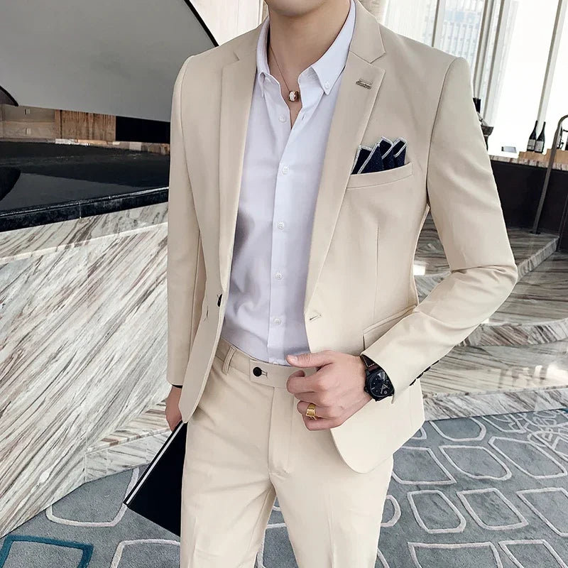 Modern Plaid Two-Piece Suit — Tailored Fit