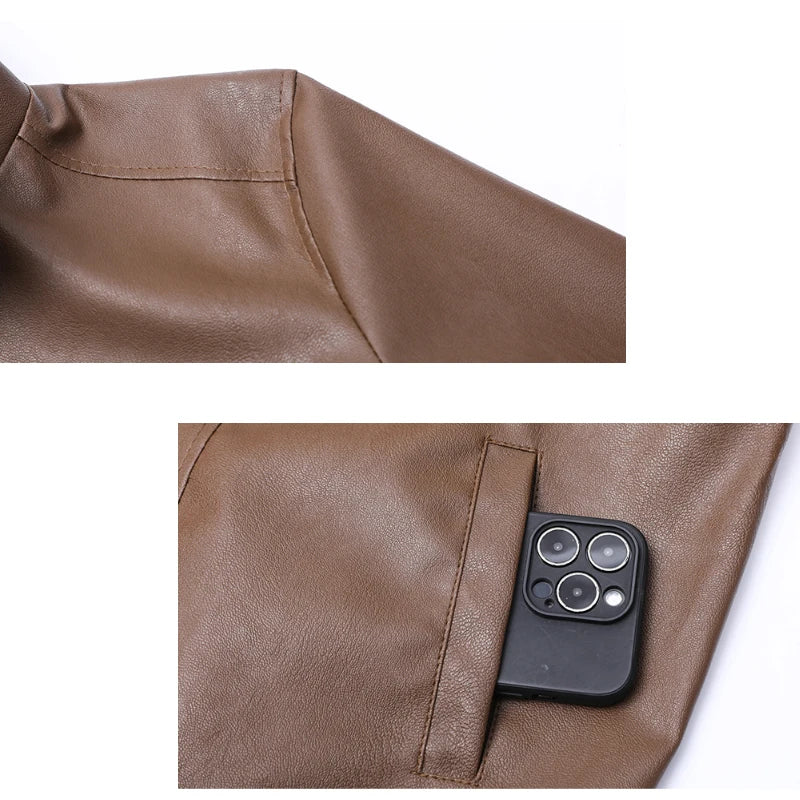Modern Loose‑Fit Faux Leather Jacket