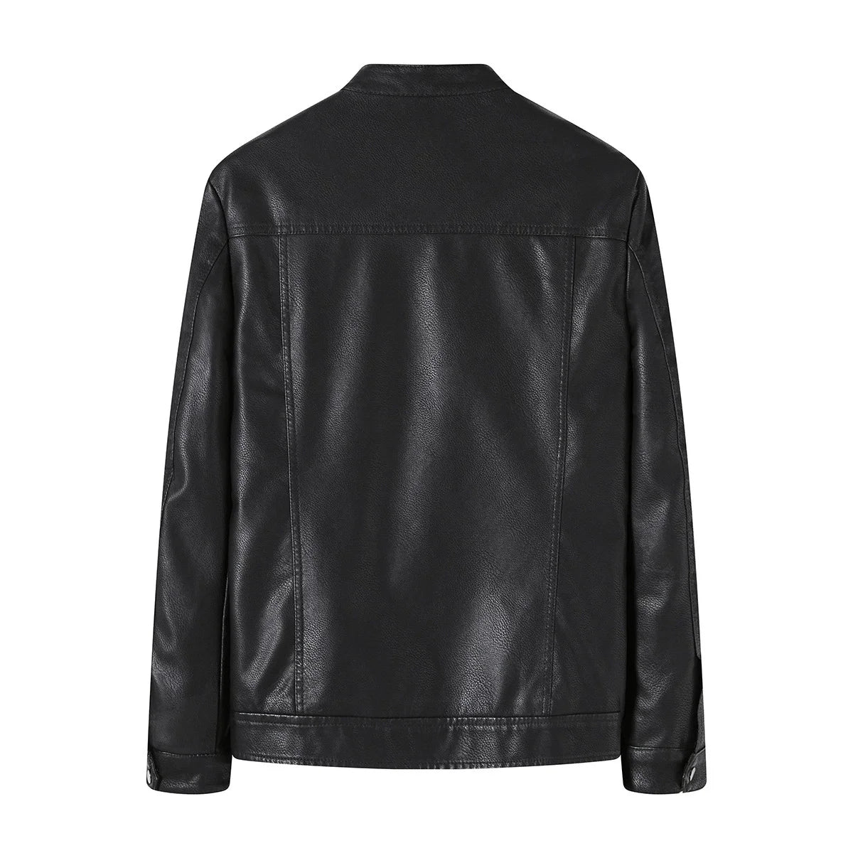 Faux Leather Motorcycle Jacket — Casual Loose‑Fit Streetwear Style