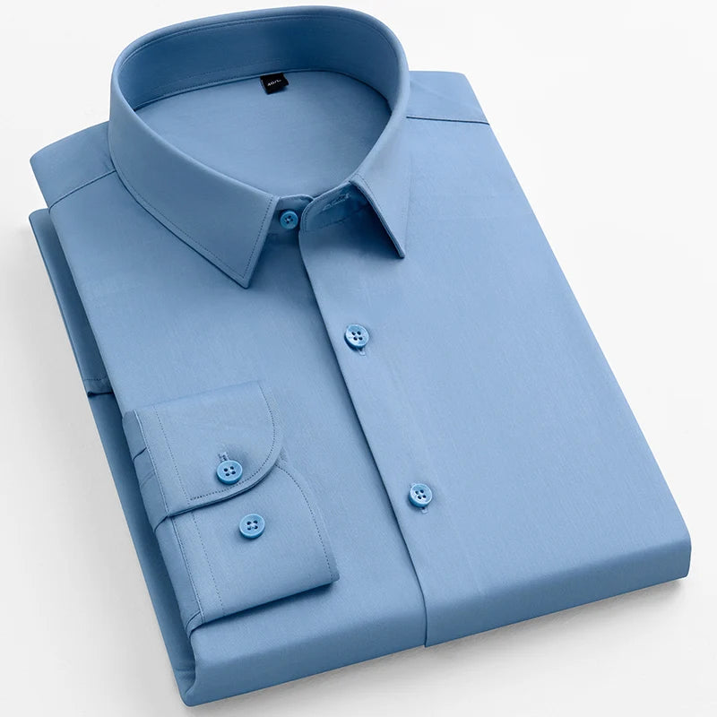 Slim‑Fit Anti‑Wrinkle Dress Shirt — Long‑Sleeve Business Edition