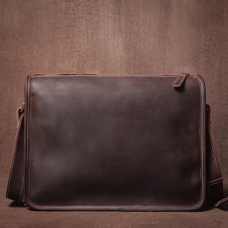 Horse Leather Messenger Bag — Vintage Style