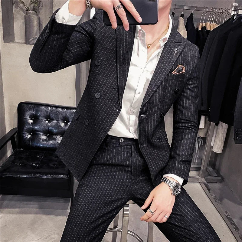 Modern Plaid Two-Piece Suit — Tailored Fit