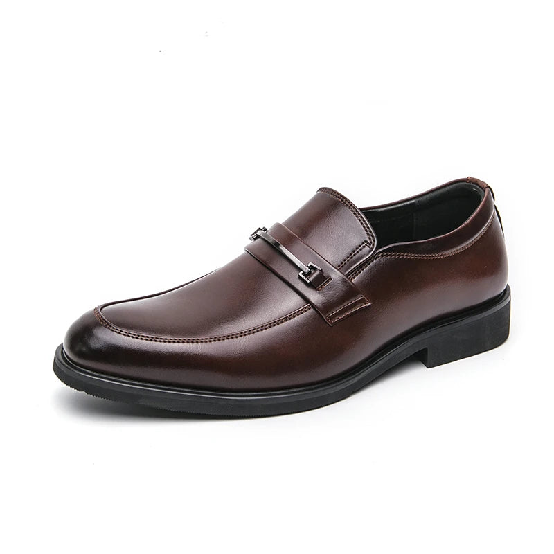 Classic Split‑Leather Slip‑On Loafers