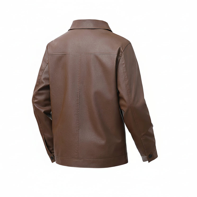 Modern Loose‑Fit Faux Leather Jacket