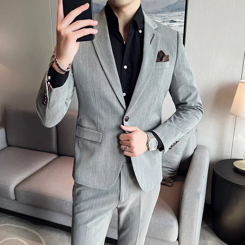 Modern Plaid Two-Piece Suit — Tailored Fit