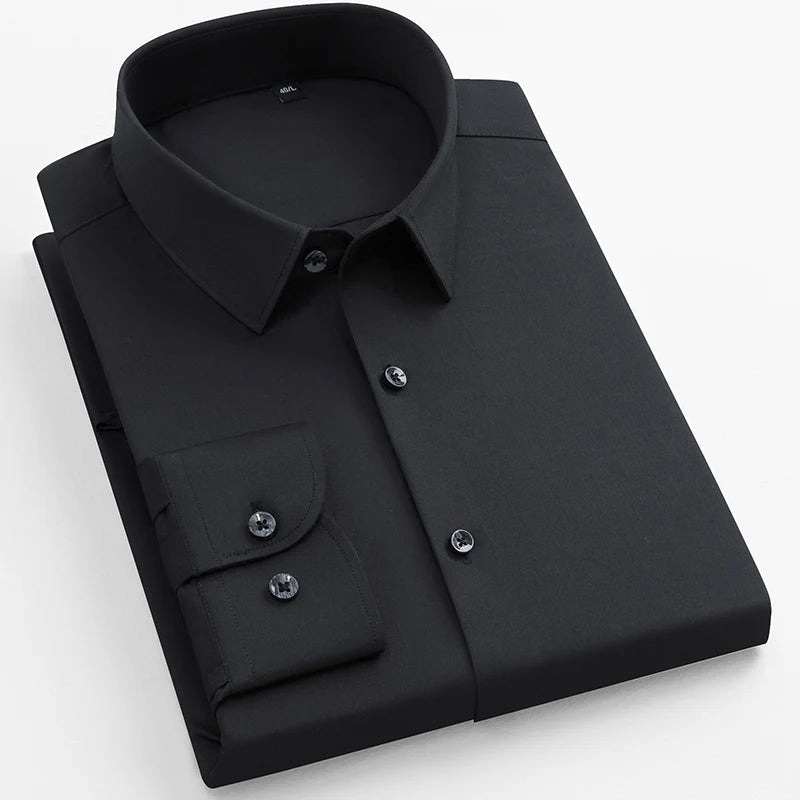 Slim‑Fit Anti‑Wrinkle Dress Shirt — Long‑Sleeve Business Edition