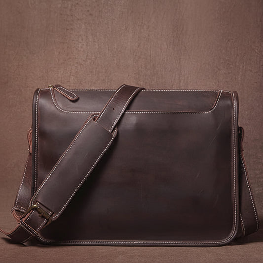 Horse Leather Messenger Bag — Vintage Style