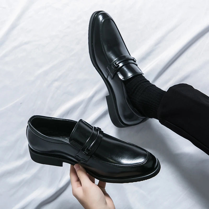 Classic Split‑Leather Slip‑On Loafers