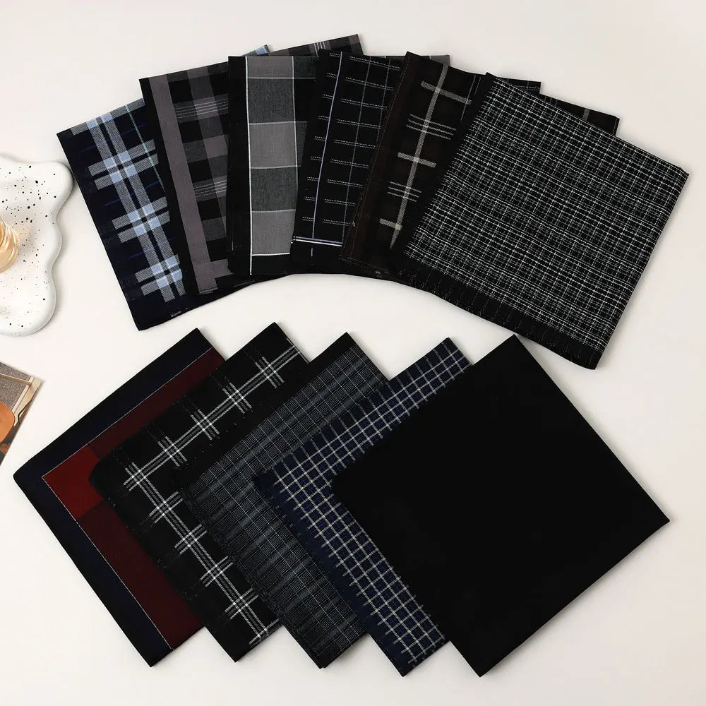 Yarn‑Dyed Plaid Handkerchief Set – 3‑Pack Assortment