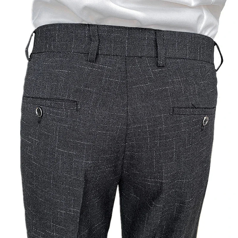 Striped Smart‑Casual Suit Trousers