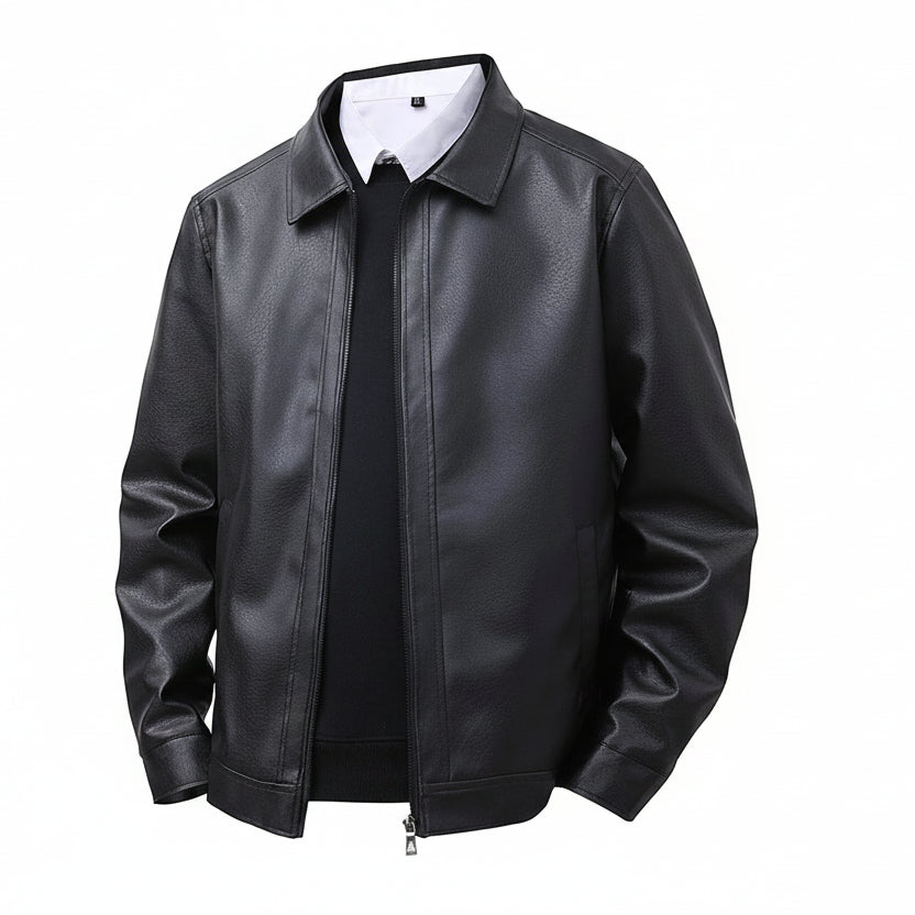 Modern Loose‑Fit Faux Leather Jacket