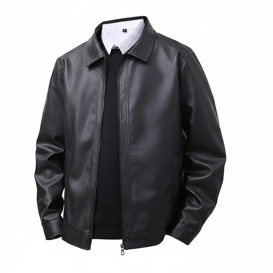 Modern Loose‑Fit Faux Leather Jacket